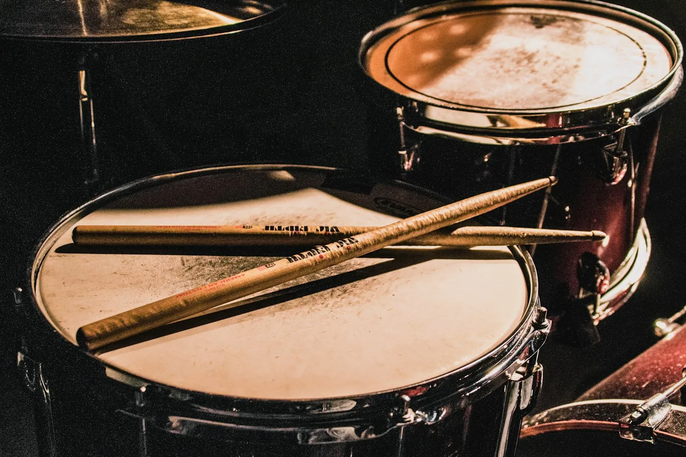 Drum kit with sticks